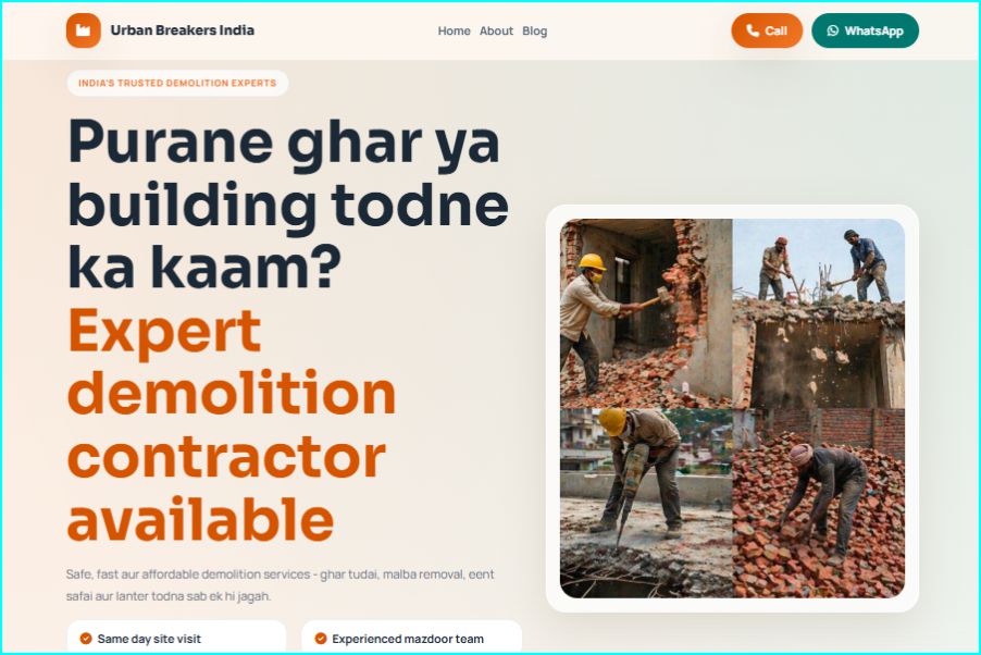 Urban Breakers India – Corporate Business Website Design in WordPress