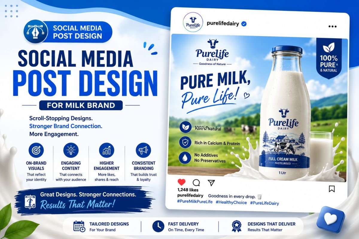 Social Media Post Design for Milk Brand