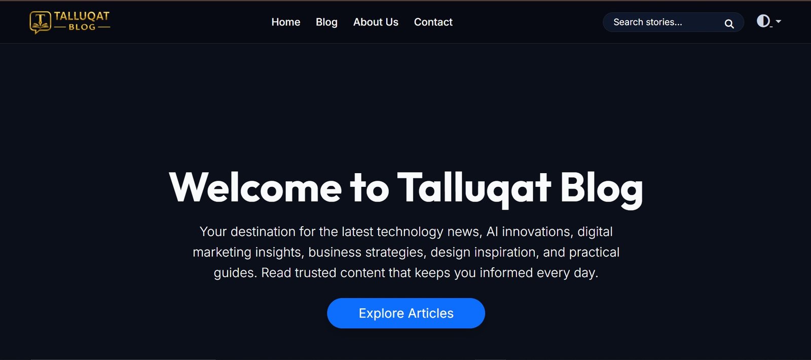 Talluqat Blog – Modern SEO Optimized Blogging Platform