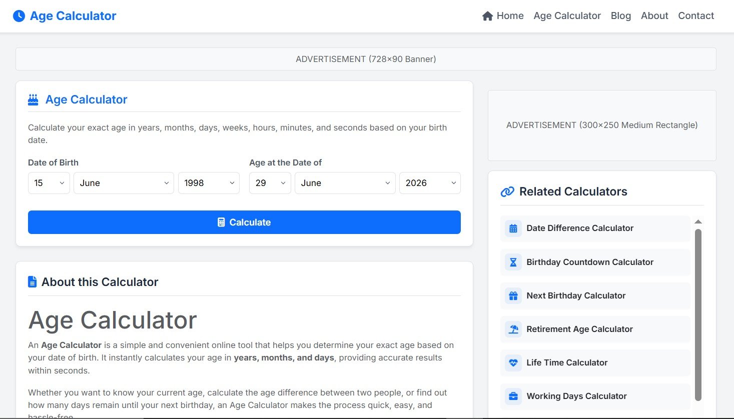 Age Calculator – Online Date & Age Calculation Tool — photo 2