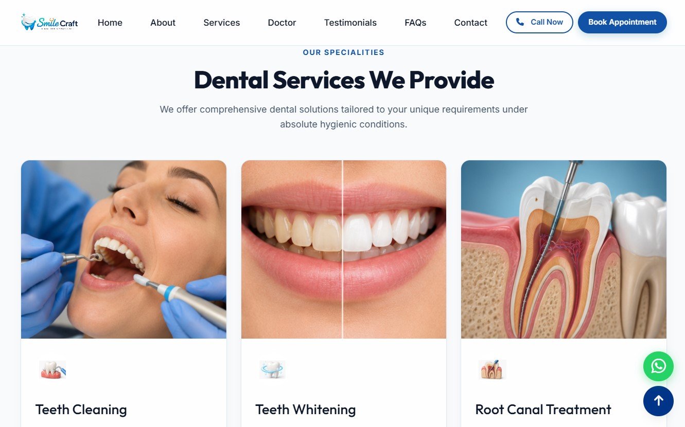 Smile Craft Dental Clinic – Modern Healthcare Website — photo 7